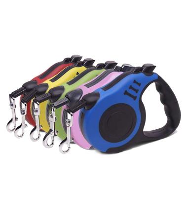 Retractable Dog Leash with Non-Slip Handle, Walking Leash for Small/Medium/Large Dog or Cat, Tangle Free Strong Nylon Tape, One-Handed Brake, Pause, Lock Blue Large