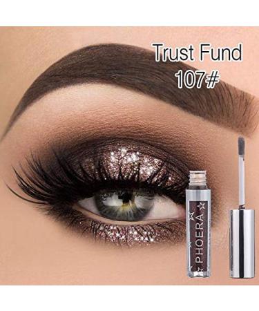 AQUAPURITY - PHOERA Magnificent Metals Waterproof Liquid Glitter & Glow Eyeshadow Palette Shimmer Long Lasting Cosmetic Metallic Eye Shadow Pigment Makeup (107 TRUST FUND)
