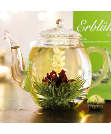 Creano Heart-Shaped Gift Set: 6 Types of Green Tea & 500ml Glass Teapot - Perfect Gift for Women & Tea Lovers - Buy Online on SooperMarket.com