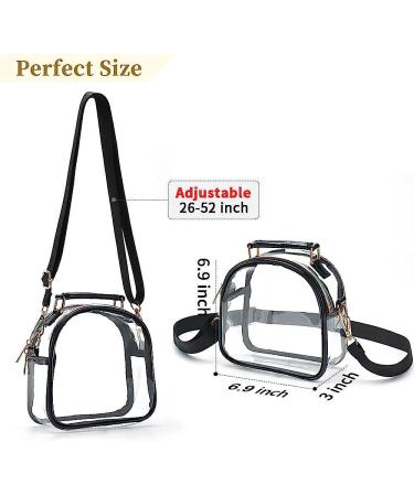 COROMAY Clear Stadium Approved Purse for Women - See Through Clear Handbag in Black - Buy Online on SooperMarket.com