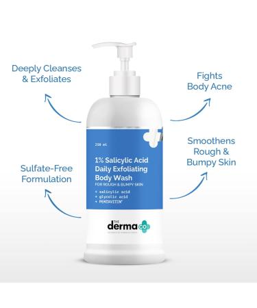 1% Salicylic Acid Exfoliating Body Wash - Smooths Rough Skin Reduces Body Acne | 8.45 Fl Oz - Buy Internationally - Buy Online on SooperMarket.com