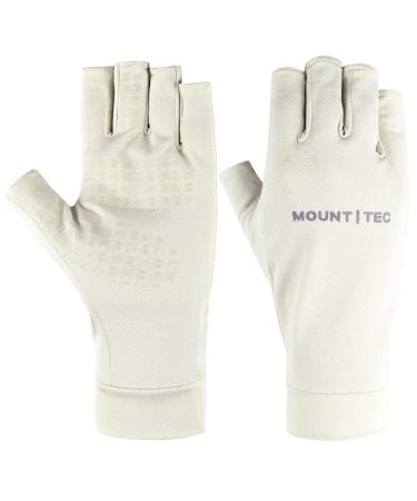 MOUNT TEC Unisex UV Protective Fingerless Gloves UPF 50+ Summer Sun Glove for Outdoor Fishing Cycling Hiking Driving Kayaking Beige Small