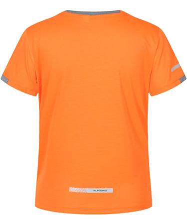 Doomiva Kids Boys Compression Shirt Orange | Quick Dry Sports Tee for Running Basketball | Short Sleeve, Size 11-12 Years - Buy Online on SooperMarket.com