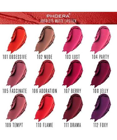 AquaPurity Phoera Absolute Velvet Matte Lipstick - Long-Lasting Waterproof Pigment Makeup (110 Flame) | UK - Buy Online on SooperMarket.com
