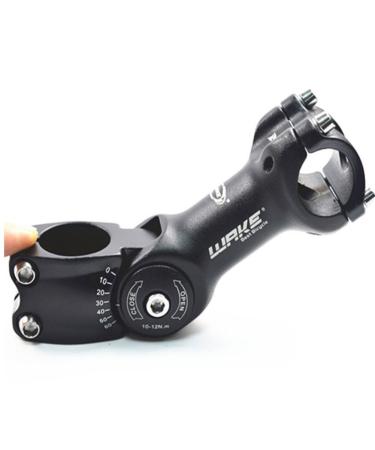 Wake MTB Stem 31.8 90mm 110mm 0 60 Degree Adjustable Bike Stem Mountain Bike Stem Short Handlebar Stem for Most Bicycle, Road Bike, MTB, BMX, Cycling (Aluminum Alloy, Lightweight, Black) 31.8*90