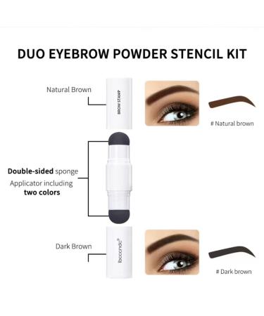 Double Eyebrow Stamp Kit | 10 Eyebrow Stencils for Perfect Shaping | Natural & Dark Brown Makeup Set - Buy Online on SooperMarket.com