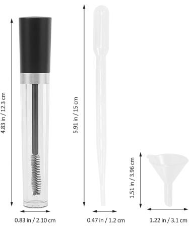 KALLORY 6 Sets Lash Cosmetics Vibely Mascara Refillable Clear Bottles Diy Kits Make up Bottled Plastic 12.3x2.1cmx3pcs Blackx3pcs - Buy Online on SooperMarket.com