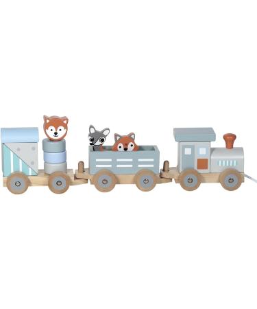Kindsgut Holz-Reisenbahn - Sustainable Wooden Train Set with Zoo Animals | High-Quality Eco-Friendly Toy in Dark Gray - Buy Online on SooperMarket.com