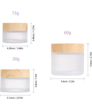 6 Pack Glass Jars with Wooden Lid - 15ml Cream Containers for Cosmetics Lip Balm & Lotions - Travel-Friendly Sample Jars - Buy Online on SooperMarket.com