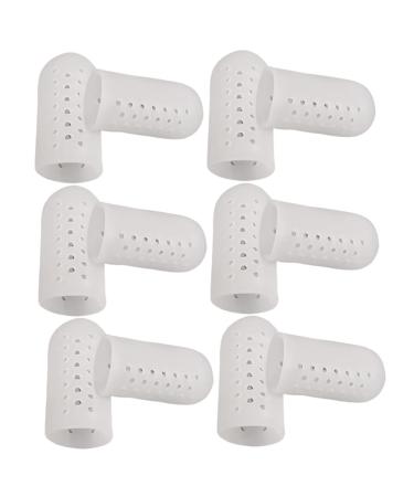INOOMP High Heel Protectors 6 Pairs/12pcs Big Toe Protector Cap Protection Supplies Protective Case Gel Tool High Heel Protective Cap White Silicone Gel White 4.5X2.1 cm