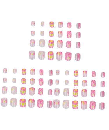 minkissy 3 Sets Kids False Nail Colorful Kids Nail Stickers Eco-friendly Nail Stickers Kids Art Fake Nail Fake Nail Patch Child Cartoon
