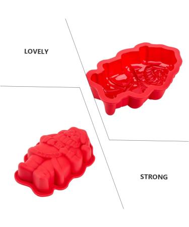 BIUDECO Christmas Cake Mould 2 Pcs Baking Mold Silicone Molds Santa Claus Silicone Mold Dessert Making Mold Christmas Bakeware 18.2X11.5X3CM As Shown - Buy Online on SooperMarket.com