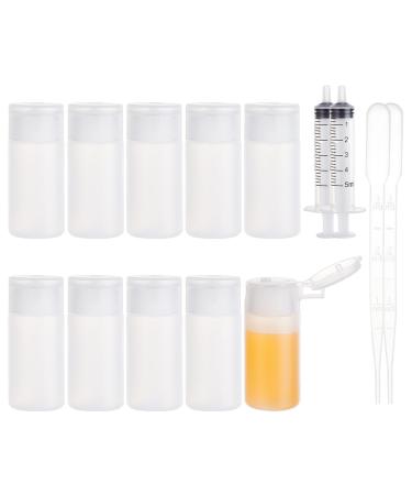 Benecreate 10 Pack 30 ml 1oz Small plastic cap test bottle empty refillable travel bottles for cosmetic make-up toilet items 30ml/1oz