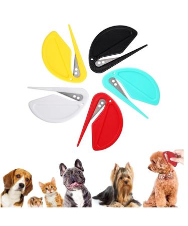 Pet Knotting Comb 5Pcs Letter Opener Wrapping Paper Cutter Sliding Cutter for Pet Open Knot Comb for Cat & Dogs Pet Dematting Comb Hair Knot Remover (5PCS)