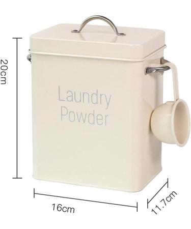 Detergent Box Washing Powder Box with Dosing Spoon 4 L Detergent Storage Washing Powder Can Washing Powder Box Storage Box Powder Storage Containers for Powder Food Pet Food Beige - Buy Online on SooperMarket.com