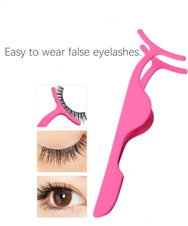 False Eyelash Applicator Set - 2PCS Stainless Steel Tweezers for Easy Magnetic Eyelash Application | Pink & Black - Buy Online on SooperMarket.com
