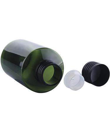 Tianzd 6-Pack 200ml Green Plastic Bottles with Black Aluminum Screw Caps & Orifice Reducers - Ideal for Essential Oils & Cosmetics | International Shipping Available - Buy Online on SooperMarket.com
