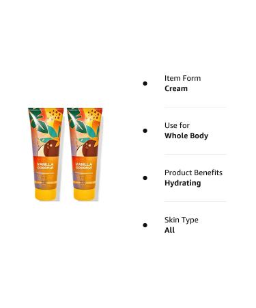 Bath & Body Works Vanilla Coconut Hydration Cream 2-Pack for Women - 16 Ounce - Buy Online on SooperMarket.com