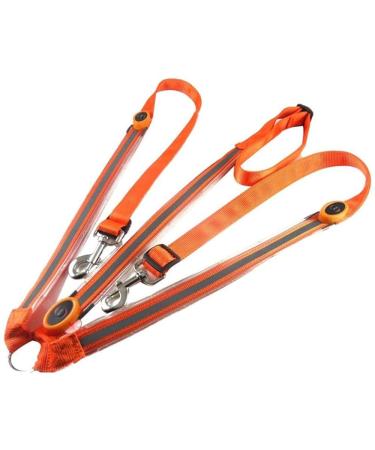 FM2018XSL Horse Harness LED Breastplate Luminous Reflective Belt for Outdoor Equestrian Protection Safety Orange