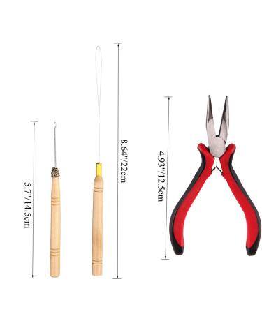 Professional Hair Extensions Tools Kit with 500 Micro Ring Beads, Plier, Hook Needle, Clips - for Fairy Hair Tinsel Strands - Buy Online on SooperMarket.com