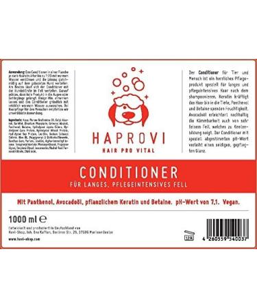 HAPROVI Conditioner for Long Care-Intensive Coats - 1000 ml | Premium Dog Grooming Product for Healthy Fur - International Shipping Available - Buy Online on SooperMarket.com