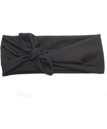 Black Knotted Bow Headband Bow Head Wrap Women's Headband Fashion Hair Band Makeup Wide Plain Headbands Elastic Head Wrap Hair Accessories for Daily Wearing Dating Sports - Buy Online on SooperMarket.com
