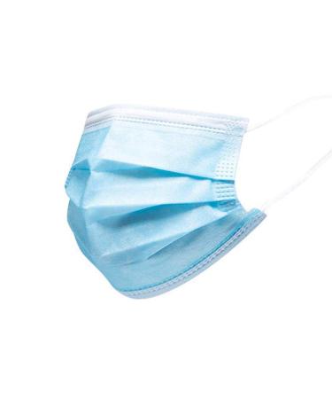 BigBig Home 100 Pieces Soft Disposable Face Mask 3-Layer Masks Dustproof Disposable Protective Masks Breathing Masks with Earrings Blue