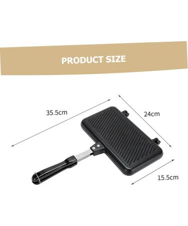 MAGICLULU 2pcs Sandwich Pan Cooking Steak Pan Sandwich Toaster Frying Pan Divided Breakfast Pan Breakfast Sandwich Maker Square Flat Cooking Pan Mini Candy Pans Aluminum Pancake Pan Portable 35.5X24X3CMx2pcs Blackx2pcs - Buy Online on SooperMarket.com