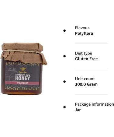 Raw Honey Polyflora 100% Authentic and Natural Sweet Honey Pure Honey from The Mountains of Andalusia Spain Unfiltered Unpasteurised and Unprocessed 300g HoneyZee - Buy Online on SooperMarket.com