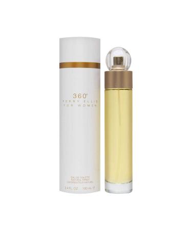 360 Degrees by Perry Ellis for Women 3.4 oz Eau de Toilette Spray Lavender Vanilla 3.4 Fl Oz (Pack of 1)