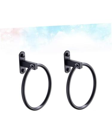 OSALADI 2pcs Ring Punch Hanging Holder Home Rack Aluminum Round Bathroom Space for Black Towel - Buy Online on SooperMarket.com