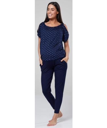 HAPPY MAMA Maternity Breastfeeding Lounge Set 1024p 10 Navy With Stars - Buy Online on SooperMarket.com