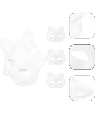AOKWAWALIY 5pcs White Cat Masks | Blank DIY Halloween & Cosplay Half Face Masks | Perfect Masquerade Party Supplies - Buy Online on SooperMarket.com
