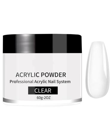 Clear Acrylic Powder - 60g Acrylic False Nail Powders - Large Capacity Acrylic Nail Powder for Nail Acrylic Extension Nail Carving - No Nail Lamp Needed