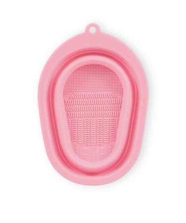 kawehiop Silicone Makeup Brush Cleaning Mat Folding Washing Pad Small Eyeliner Applicators Wash Scrubber Daily Gifts Accessories Pink