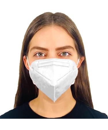 5-Layer Disposable Face Mask Made in USA | 95%+ Filtration | Comfortable Ear Loop | Soft Touch Material | 10 Units (White) - Buy Online on SooperMarket.com