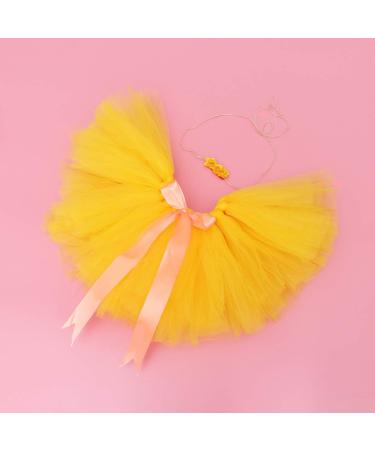 Amosfun Christmas Baby Girl Tutu Skirt and Headband Set - Newborn Photography Outfit for Xmas Party (0-12 Months) - Yellow - Buy Online on SooperMarket.com
