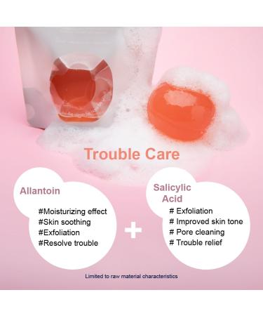 Be Bare Aqua Jelly Ball Cleanser - Daily Korean Face Wash for Dry Skin with AHA BHA & Allantoin - Hydrating Exfoliant - Peachy Pink (1.41oz - Buy Online on SooperMarket.com