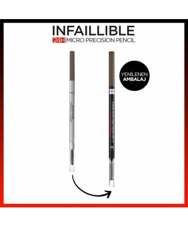 L'Or al Paris Brow Artist Skinny Definer 109 Ebony - Extra Fine Eyebrow Pencil with Brush for Precise Filling & Defining Brows - 1 Piece - Buy Online on SooperMarket.com