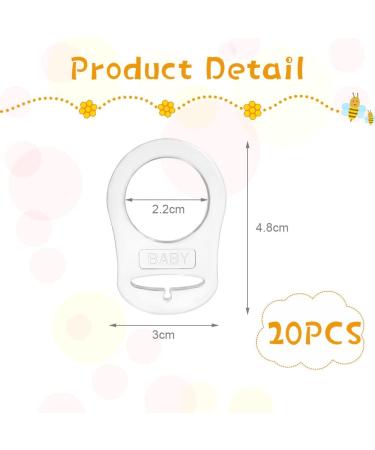 Vicloon 20 Pcs Silicone Baby Dummy Pacifier Holder Clip Adapter - Transparent/White - Buy Online on SooperMarket.com