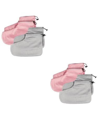 Mikinona 4 Pairs Cotton Foot Strap Moisturizing Heat-retainting Foot Cover Gel Heel Socks Foot Spa Cover Dead Skin Foot Bags Hot Spa Wax Foot Hand Care Wax Heated Booties