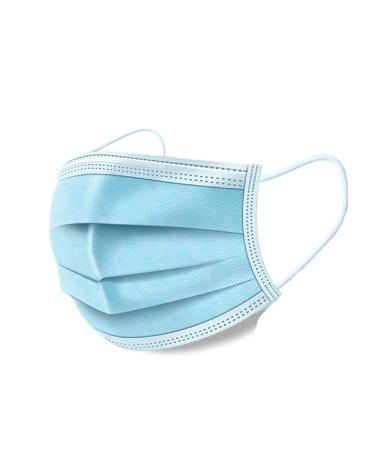 LYMASK 50Pcs Adults Disposable Filter Mask 3 Ply Earloop Face Mask Blue 50 Count (Pack of 1)