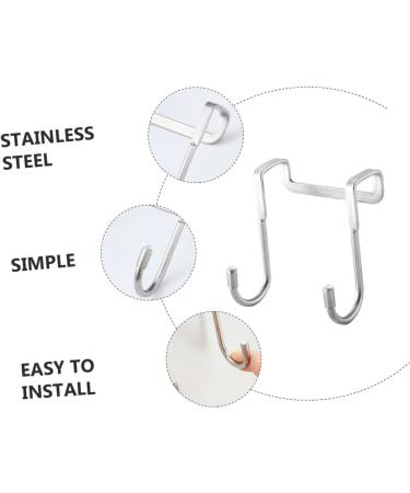 CHILDWEET Stainless Steel Hooks 3pcs Wall Hanger Hooks Key Hanger Wall Clothes Rack Bathroom Hangers Wall Hook Ordinary 7.5X6.5CM Silver - Buy Online on SooperMarket.com