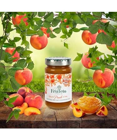 il FruTeto Italia 100% Peach organic fruit spread. PACK OF TWO JARS. 2 x 250g. MADE IN TUSCANY only with fruit. No Added Sugar. No Preservatives. - Buy Online on SooperMarket.com