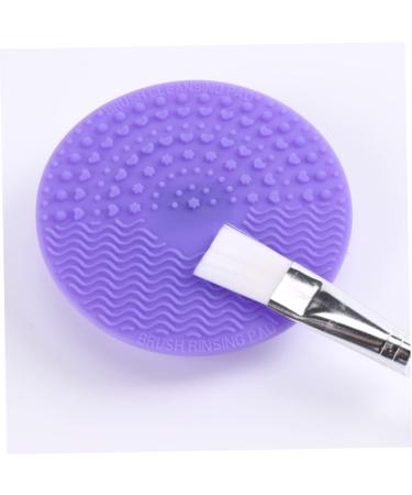 Makeup Brush Cleaner Mat Round Makeup Brush Cleaner Pad Silicone Brush Cleaner Brush Clean Pad for Makeup Tool Clean Purple - Buy Online on SooperMarket.com