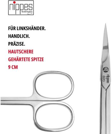 nippes Solingen Cuticle Scissors with Curved Tip for Left-Handed Users Nickel-Plated 9 cm with Clasp Straw and Hardened Tip Pedicure and Manicure for Removing Unnecessary Cuticles - Buy Online on SooperMarket.com