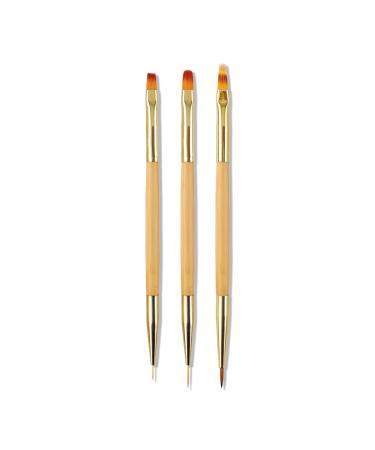 Sularpek 3 pcs Nail Art Brushes Double Ended Nail Art Pens Kit Nail Art Liner Brushes for DIY Nail Art Designs