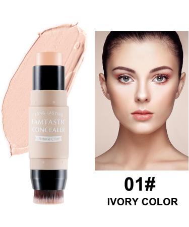 Erinde 2PCS Contour Foundation Stick with Brush Highlighter Bronzer Pen Face Brightens Shades Pencil Highlighting Shade Highlight Shaping Stick Waterproof Longwear Makeup (#01+#04). #04+#01 - Buy Online on SooperMarket.com