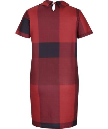 Red Plaid Print Knee-Length Summer Dress with Pockets - XX-Large - Buy Online on SooperMarket.com