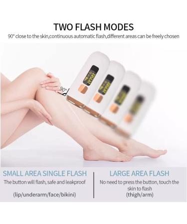 Permanent Painless Laser Hair Removal Device for Women - 999,999 Flashes, 5 Energy Levels, 2 Modes - Ideal for Face, Body, Bikini - Gold+White - Buy Online on SooperMarket.com